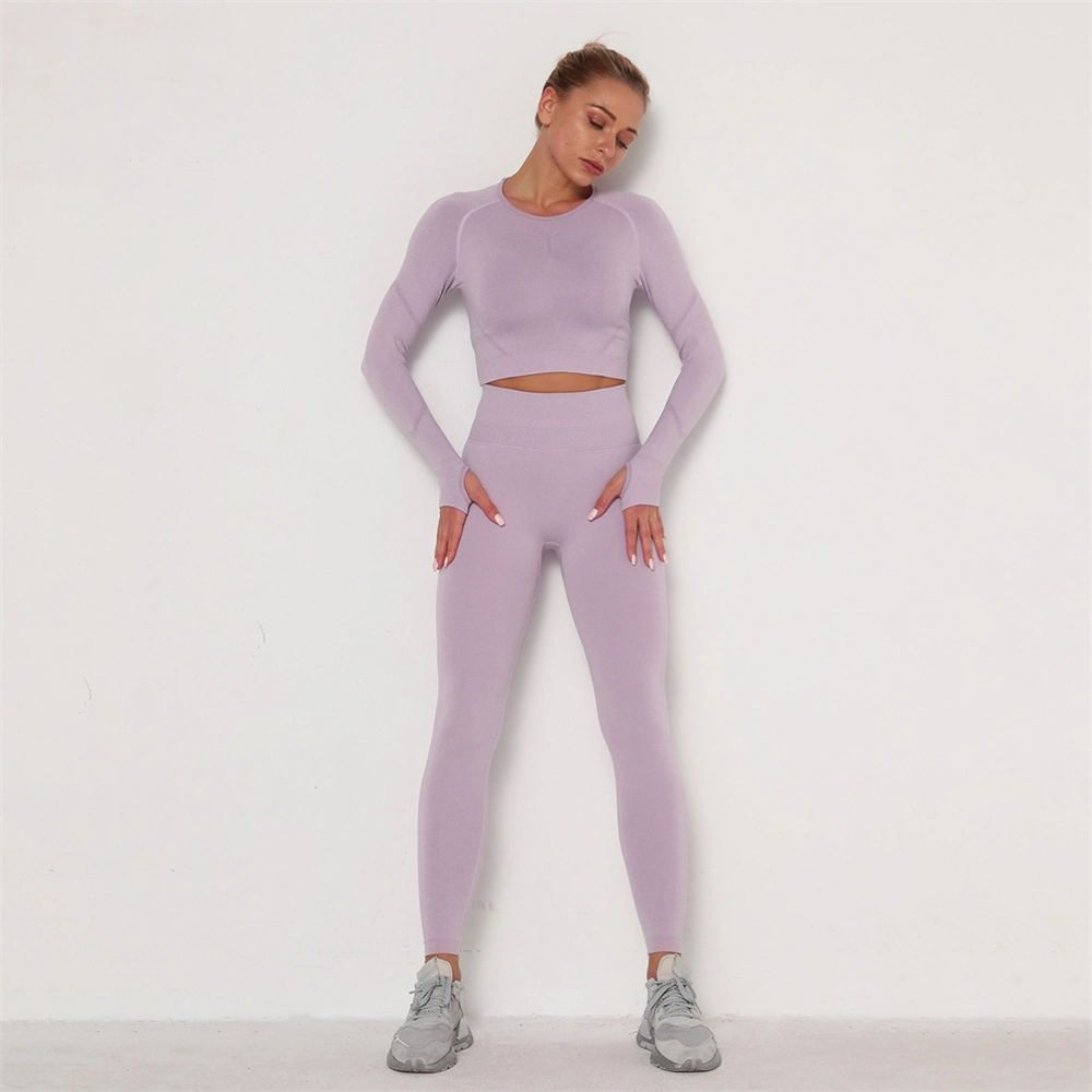 Yoga Clothing Sports Suit Women Sportswear Outfit Fitness Wear Long Sleeves Gym Seamless Workout Clothes